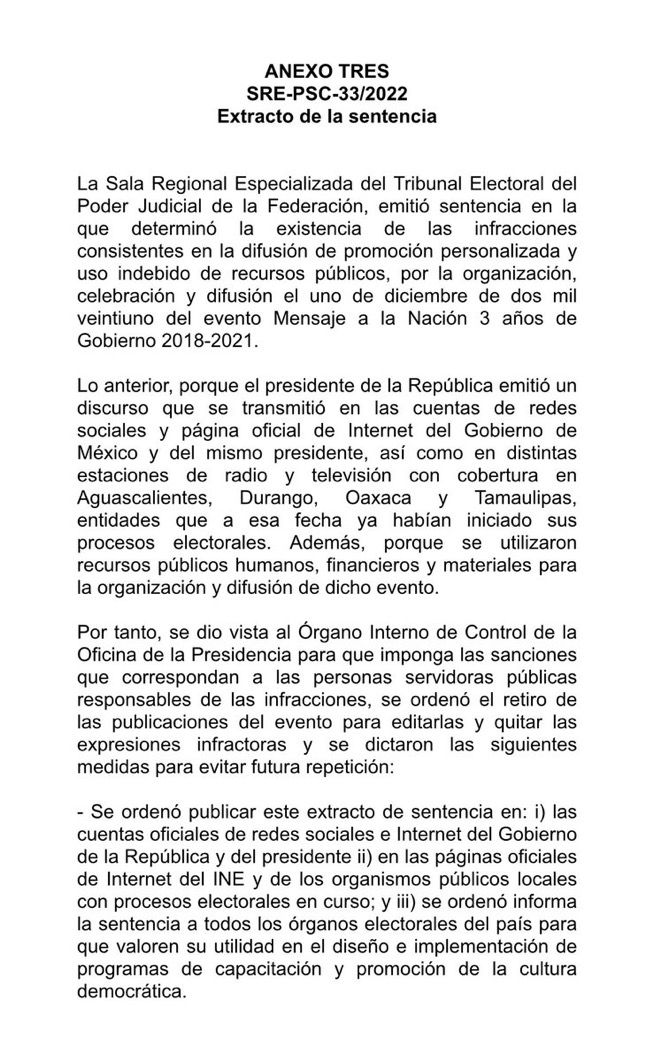lopezobrador_'s tweet photo. El Tribunal Electoral del Poder Judicial de la Federación me exige que publique una sentencia en mi contra por el mensaje a la nación del 1º de diciembre, porque si no lo hago arrestan a Jesús y a la pobre de Jessi.

Perdón. https://t.co/nSCzcWpJek