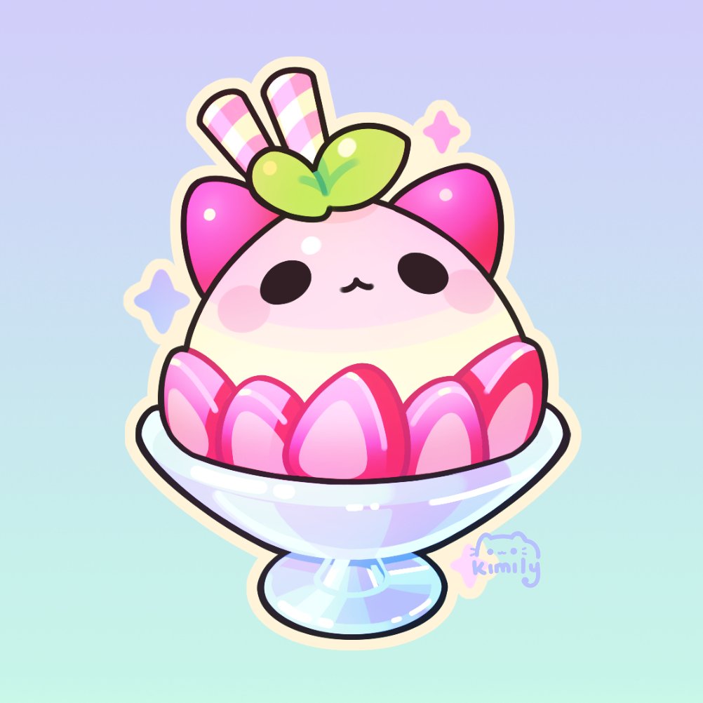 KimilyCatfe's tweet photo. shaved ice w/ strawberry ears 🥺💕 https://t.co/AkXwX3YADP