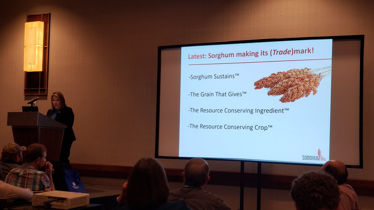 Sorg_Millet_Lab's tweet photo. Norma Ritz Johnson, Executive Director for @SorghumCheckoff, provides the @SorghumGrowers #SICNA banquet keynote presentation. https://t.co/hv25YUgrAB #SorghumSustains #GrainThatGives
#ResourceConservingIngredient #ResourceConservingCrop #ClimateSmart #SustainabilitySolution https://t.co/0TlhHwgPTd