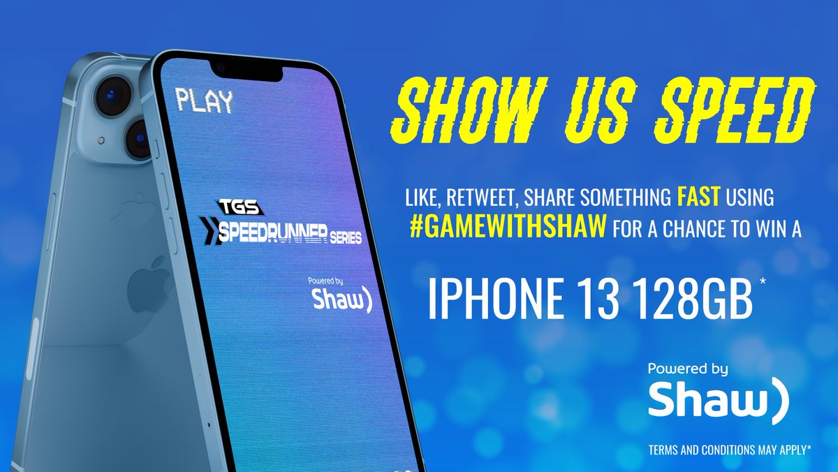 GamingStadiumCS's tweet image. iPhone 13 128GB Giveaway Alert! 📢

The TGS Speedrunner Series 2.0, powered by @Shawinfo is coming up quick, and we want YOU to show us some speed. Share a picture or video of something that you consider FAST.

To enter:
1) Like &amp;amp; RT
2) Share something fast 
3) Use #GameWithShaw