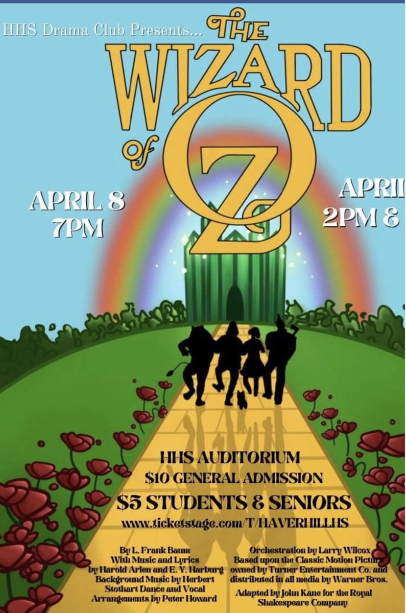 FineArtsHHS's tweet photo. We are off to see the Wizard! Join us! #creativeHillies #fineartsacademy #hillienation https://t.co/U3bwg0EFd8
