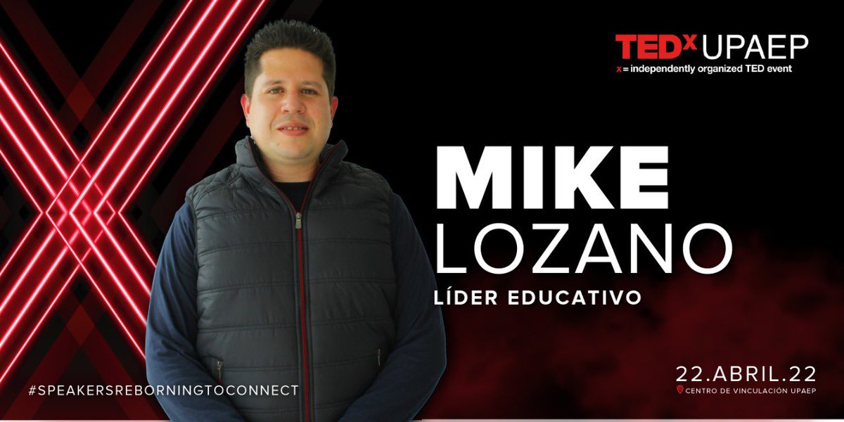 Décimo speaker de TEDxUPAEP, para esta tercera edición 👏🏻

¡Mike Lozano! 🤩

Licenciado en Administración y Sistemas, con maestría en Liderazgo y Gestión Educativa. Mike lleva su profesión más allá, contribuyendo a la formación de los nuevos líderes.   

#TED #TEDx #TEDxUPAEP