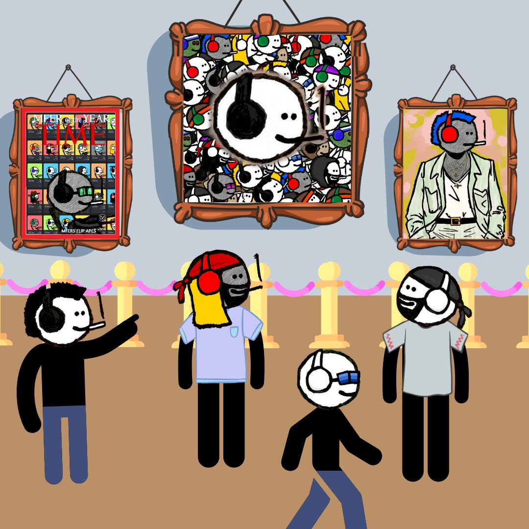 headmfer's tweet photo. Head mfer airdrop 5! 💫

"fine art mfer" featuring @sartoshi_nft head mfer 1/1 piece, airdropped to all holders.

Head mfers included in this piece: #4, #8, #12, #15, #19, #20, #21 https://t.co/77uGv6UaRX