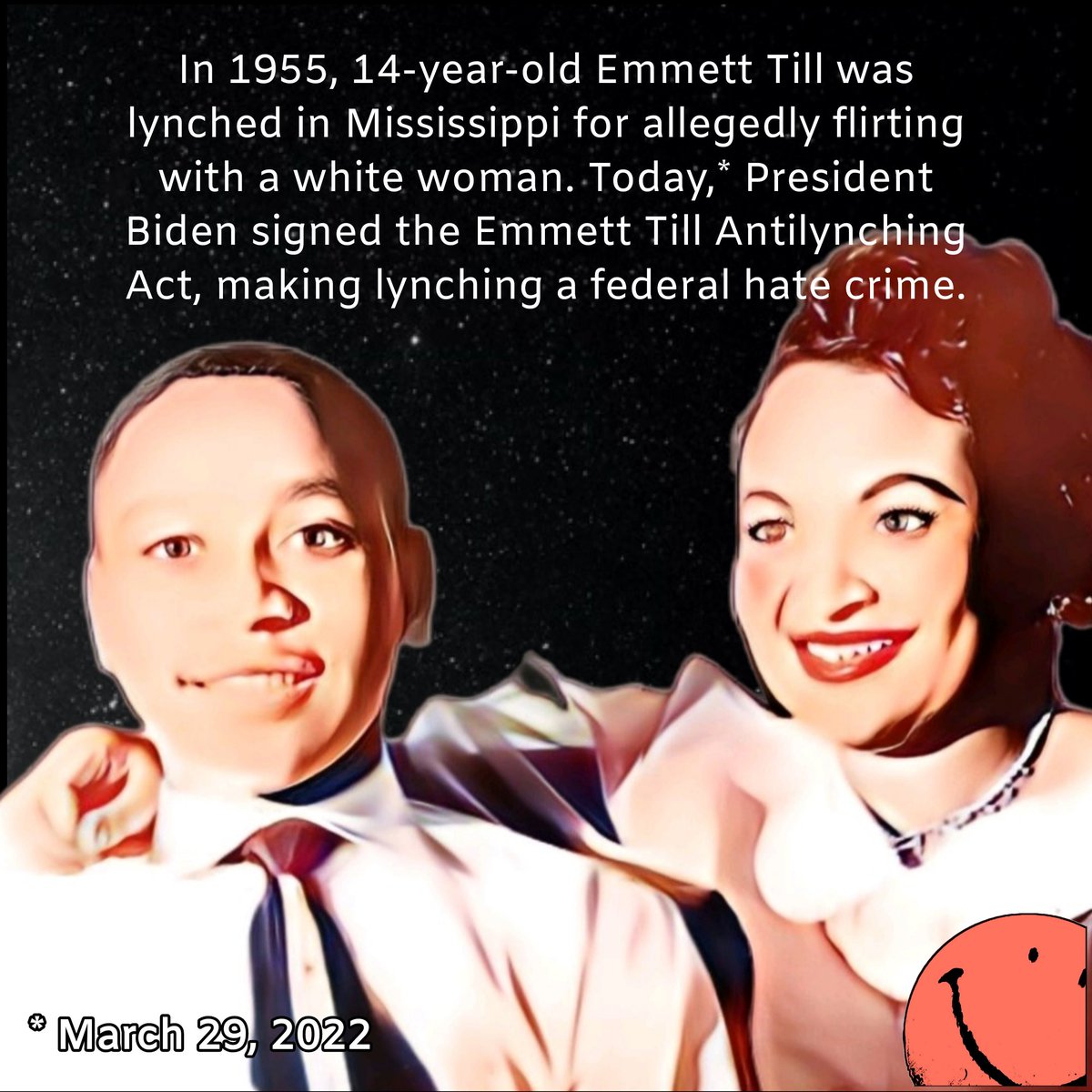 BabyHumanist's tweet photo. And it only took 67 years.
#abidenohatred #RestInPower #RIPEMMETTTILL #EmmettTill #mamietill #workforjustice #blacklivesmatter✊🏽✊🏾✊🏿 #hr55 #EmmettTillAntilynchingAct #jimcrow #civilrights #racism #ushistory #worldhistory #blackhistory #womenshistory #1950s #presidentbiden https://t.co/3UCkPRnJvk
