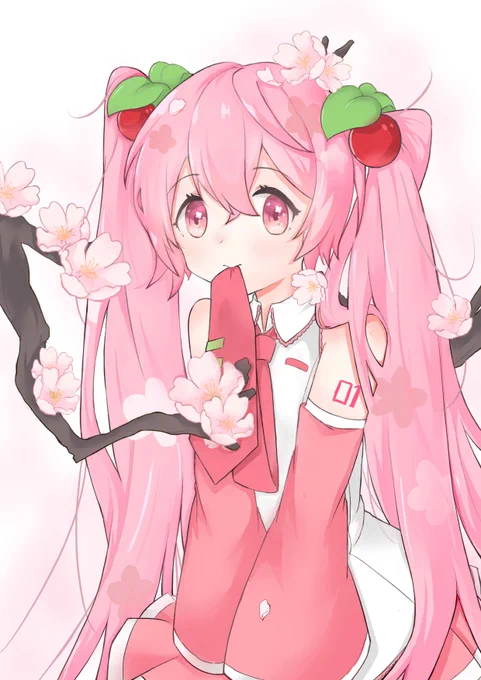 和菓子さんの桜ミクさん!🌸桜の木々に囲まれて佇む姿がとってもかわいいですね…!(*'艸`*)♪【https://t.co/PYBHEjpNl5】 #piapro #初音ミク 