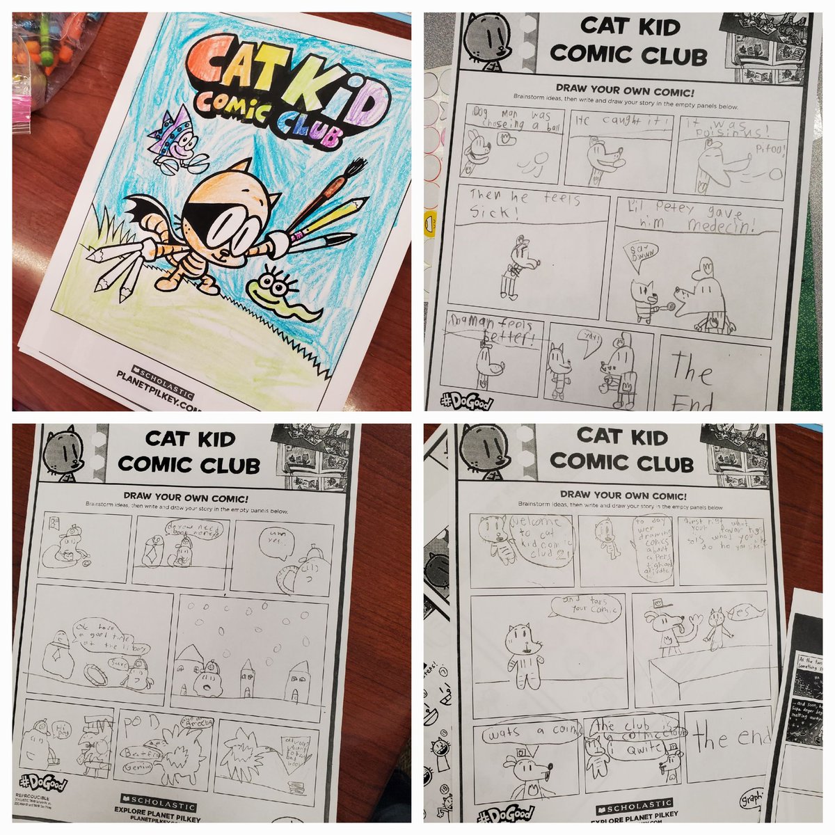 Jenann4r's tweet photo. My Ss had SO much fun celebrating Reading Gives You Superpowers Week! Their comics turned out great! They were motivated and engaged with these fun resources from @Scholastic #ReadPilkey #SBCInsiders @ScholasticClub https://t.co/RUoAGZPpVX