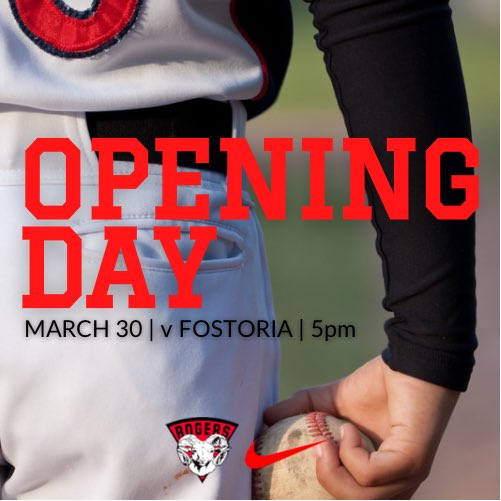 RogersRamsBSB's tweet photo. Opening Day is finally upon us! Come cheer your Rams onto victory as they face off against Fostoria at Rogers tomorrow evening at 5pm. Gameday roster, lineups, rotation and all the details will be revealed throughout the day tomorrow leading up to first pitch. #TPSproud #GoRed https://t.co/6Jw5FTv7k8