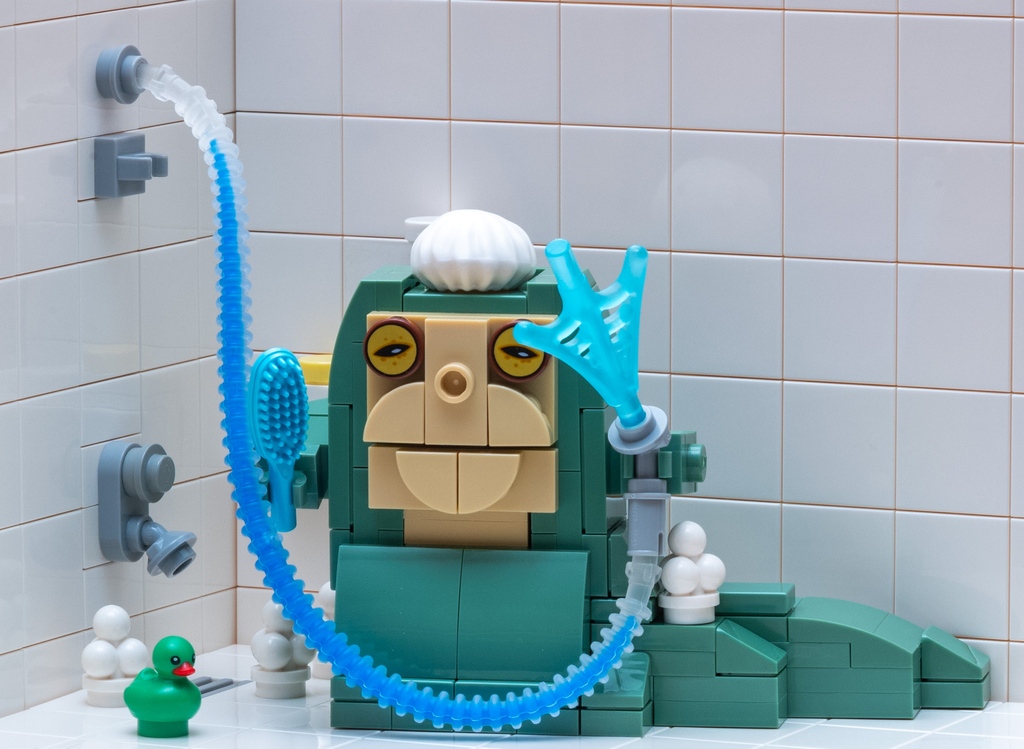 BrothersBrick's tweet photo. "Just another shower Hutt scene..."
Have you ever wondered how the #Hutts kept so clean? Neither had I, but #LEGO builder Albert Lee answers that question!

Read about it here: https://t.co/WlKFvQjJ8G
#RebuildTheWorld #BrothersBrick #MOC #AFOL #LegoMOC #LegoCreation #StarWars https://t.co/KNE5bIKa3E