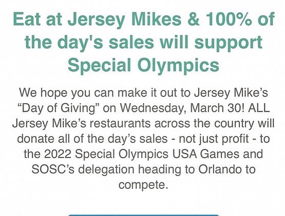 Please support us and SOSC by eating at Jersey Mike’s on March 30th!!! 

#InclusionRevolution #YLE #WeAreSOSC #UnifiedPanthers🐾