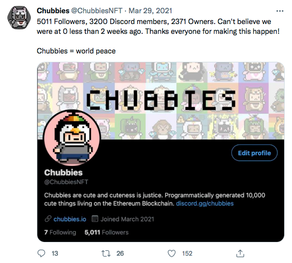 ChubbiesNFT's tweet photo. 5011 Followers to 10900 Followers. 2371 Owners to 3400 Owners. In 365 days.

We couldn't have made it here without you all ❤❤❤ 

Thank you for sticking around and continuing to support and motivate us to keep building, growing, and flourishing the #chubbiesnft community. ☺ https://t.co/ItovGGbwsV
