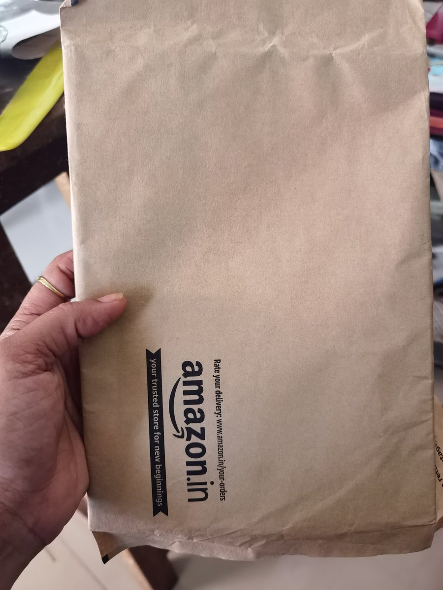 Thank you <a href="/amazonIN/">Amazon India</a> for making an effort to make this earth plastic free, hope all the companies follow the same 🙏👍