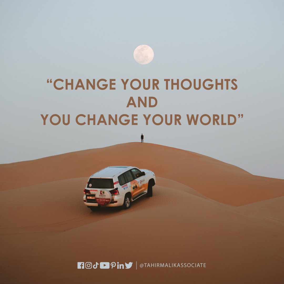 TMAssociate's tweet image. Quote of the day!

"Change your thoughts and you change your world 🌍"

 #knowlegde #englishquotes  #motivationalquotes #TahirMalikAssociate #bahriatownkarachi #pakistan #todayquotes #quranquotes #motivation #quranverses #inspiration #inspirationalquotes #muslim #PTIGovernment