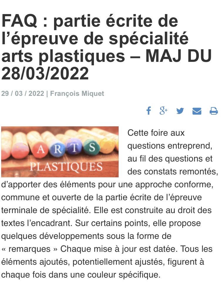 #FAQ Enseignement de spécialité #Artsplastiques #Lycée Épreuve écrite du #Baccalauréat ▶️arp.ac-creteil.fr/spip.php?artic… @igartsplastique <a href="/Ig_EAC_PhGalais/">GALAIS philippe</a>