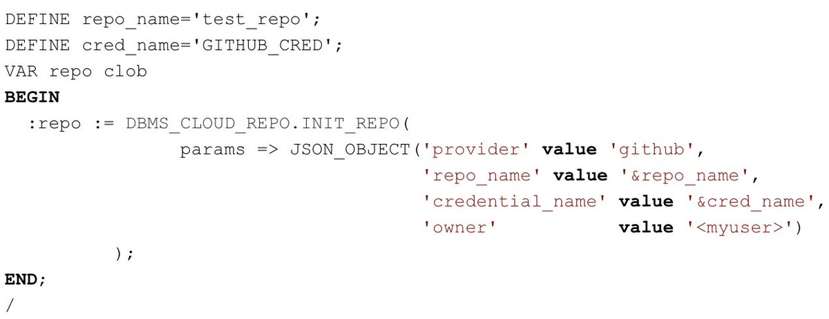 the_kashe's tweet photo. #Autonomous Database now provides routines that allow developers to manage and store their code files in #Cloud Code (#Git) Repositories!

https://t.co/FrvcaneSp7 https://t.co/o5U1eHUMPj