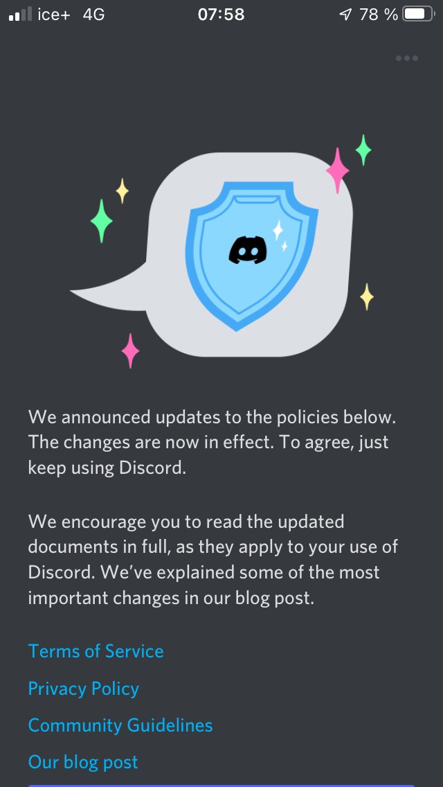 HeavyMetalJesus's tweet photo. @discord I appreciate the notification that you've updated your guidelines etc, but the button placement... not so much. I can't get in now.

iPhone SE, latest iOS release. https://t.co/qpNQ4Pkk71