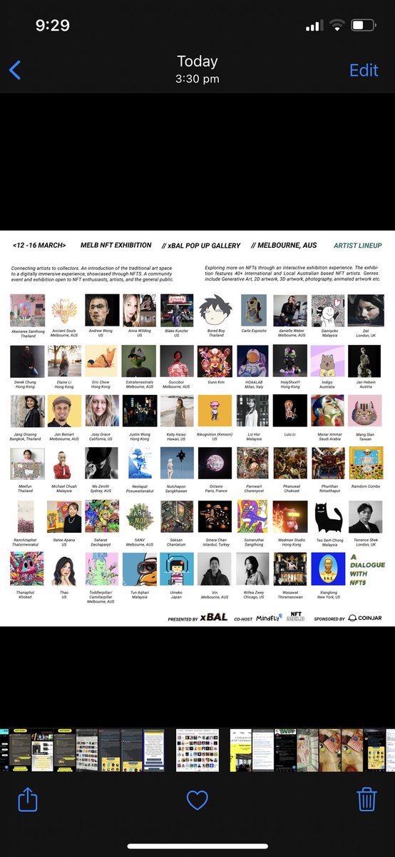 1/Tremendously grateful for the generous support from all the frens + artists that make it possible for me + the team to present the MELB NFT Exhibition in our popup gallery💛<a href="/teamxbal/">xBAL</a> is looking into build a close-knit community that support each other.Follow and get connected🌟