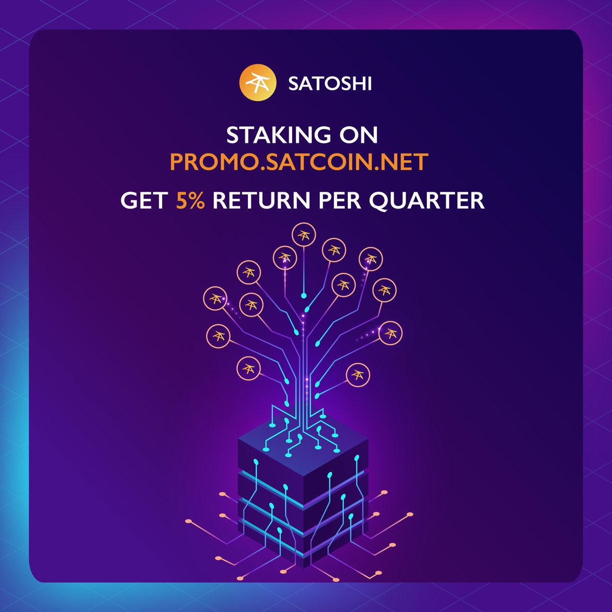 𝐋𝐞𝐭 𝐲𝐨𝐮𝐫 #𝐒𝐚𝐭𝐜𝐨𝐢𝐧 𝐠𝐫𝐨𝐰 𝐢𝐧 #𝐢𝐧𝐭𝐞𝐫𝐞𝐬𝐭 𝐚𝐧𝐝 𝐞𝐚𝐫𝐧 𝐮𝐩 𝐭𝐨 𝟓% 𝐩𝐞𝐫 𝐪𝐮𝐚𝐫𝐭𝐞𝐫.
For more information, join our global Telegram Community 🔗t.me/SAT_Community_… or visit promo.satcoin.net