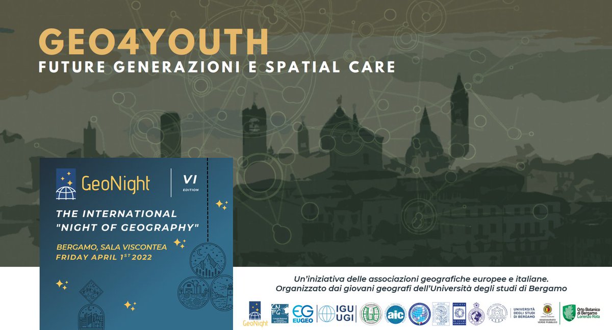 💫 Notte #internazionale della Geografia

🌍 Quest'anno, a #Bergamo, la <a href="/GeonightO/">Geonight.official</a> è dedicata ai giovani e alla loro attenzione per la cura ambientale.

📍 Vi aspettiamo alle 18.30 all'evento "GEO4YOUTH. Future generazioni e #spatialcare"!

👉🏻 More info: geonight.net/568-2/