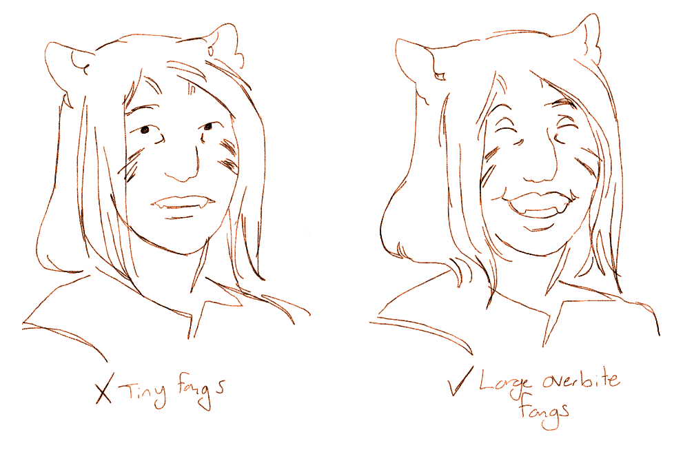 also heres how you draw miqote teeth cheers 