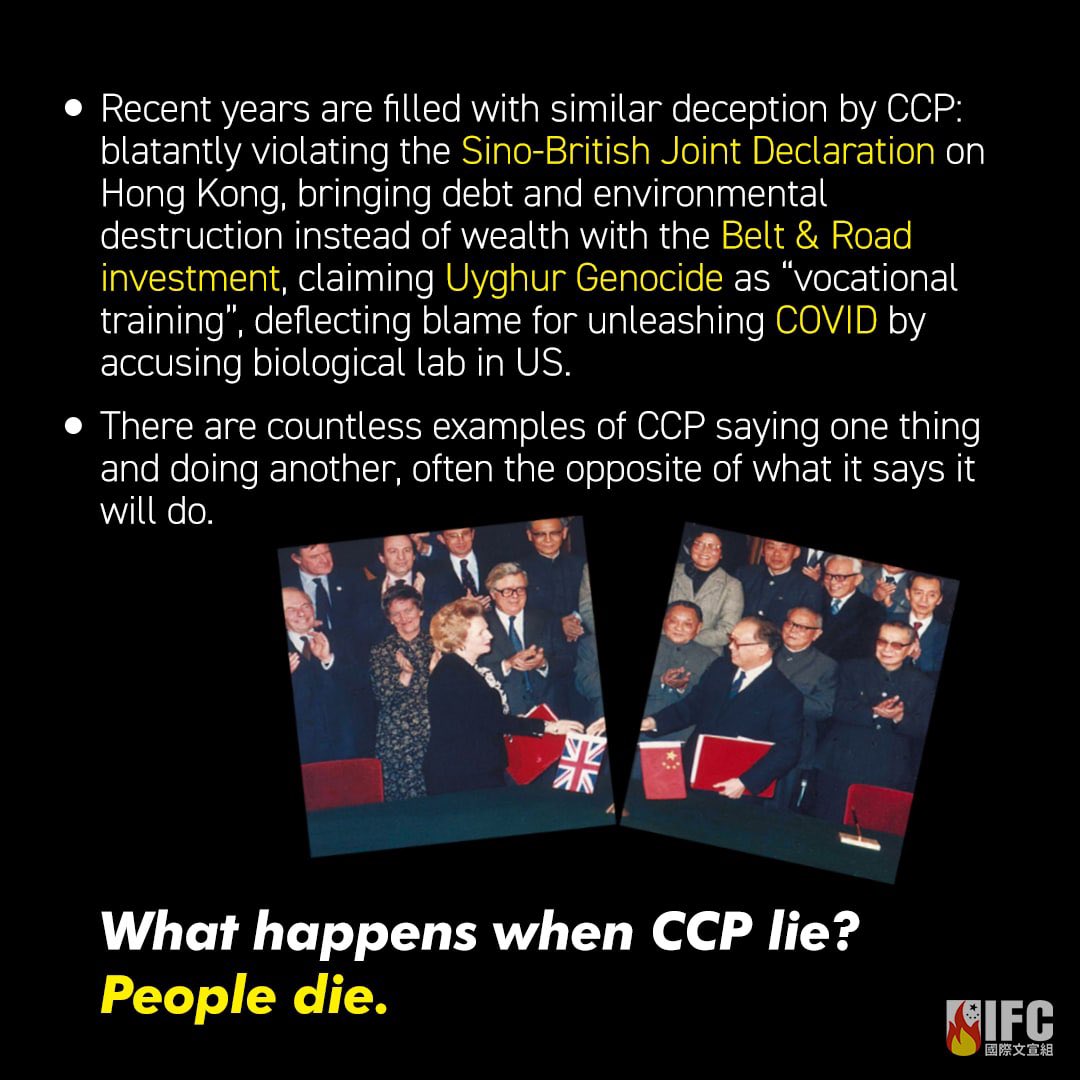 MenSuen's tweet photo. How many more people have to die before the world wake up to the fact that you can't trust #CCP?
-
#Russia #Putin #China #Ukraine #UK #SinoBritishJointDeclaration #HongKong #uyghurs https://t.co/1CjbVf3OzV