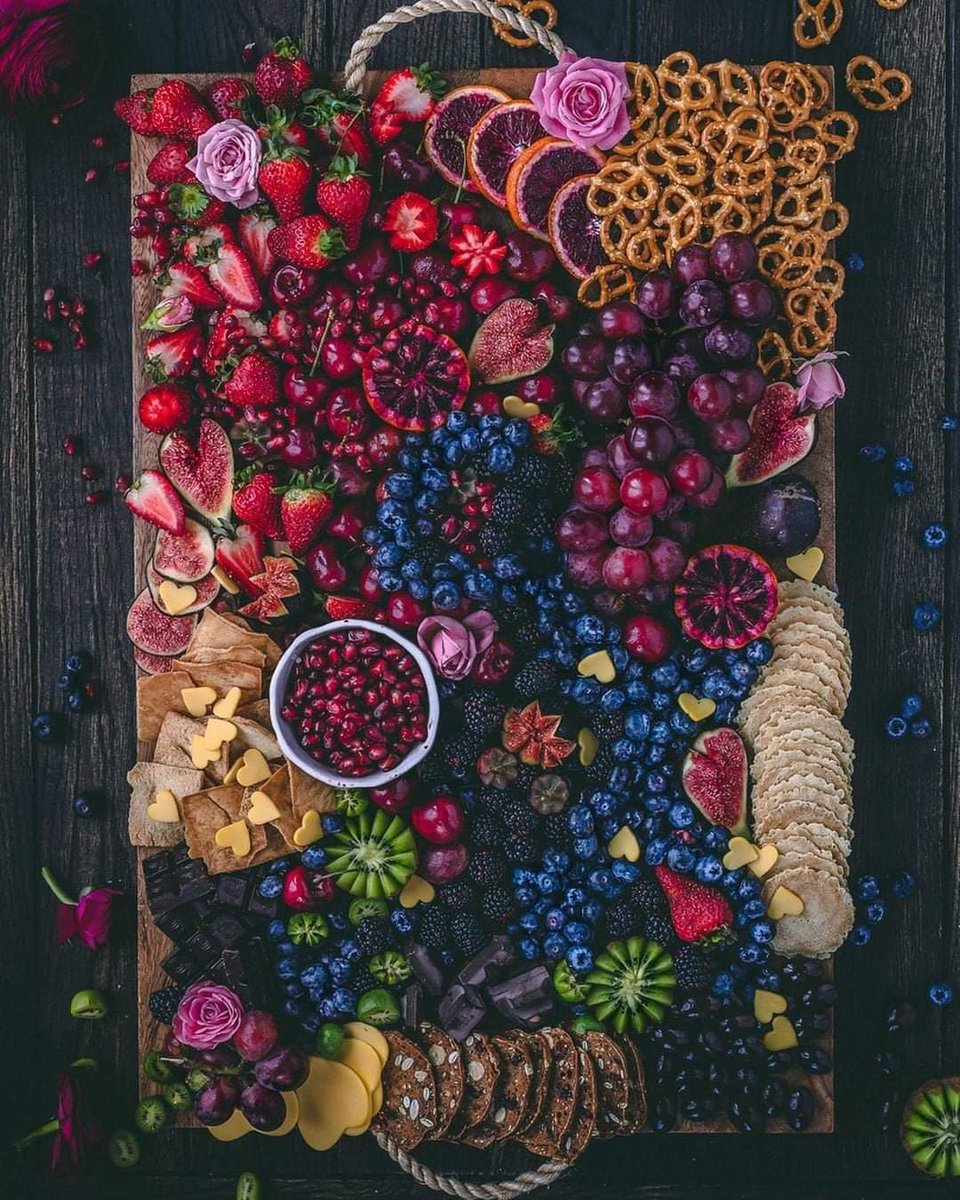 Arreglo de frutas calmante para los ojos.