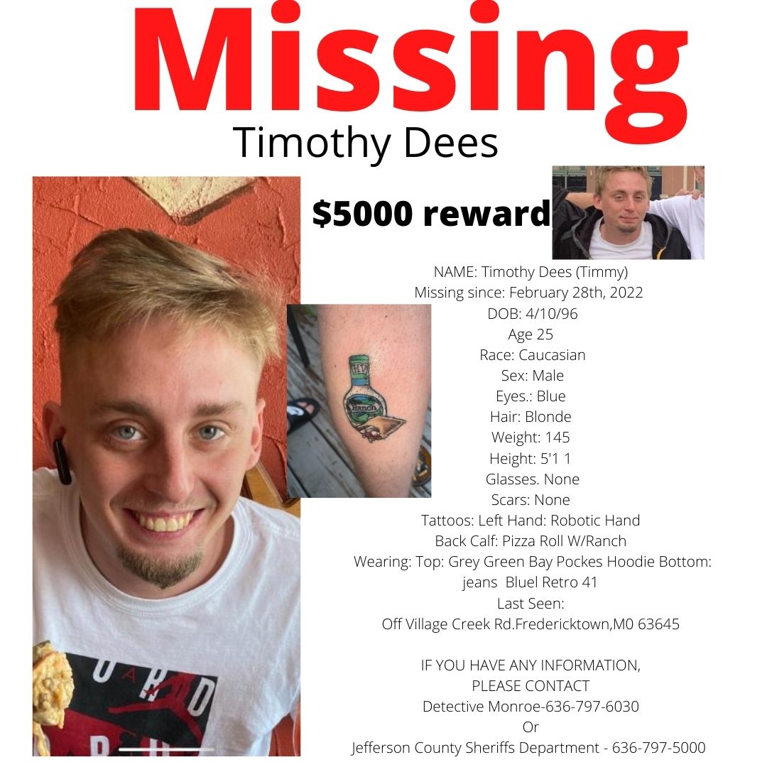 ArcticfoxTrue's tweet photo. Timmy Dees went missing on 2/28/22.  He is 25, 5'10, 150 pounds with blond hair and blue eyes.  Help us bring him home.

#Missing #HelpingHands #timmydees #fredericktown #Missouri #Trending #BREAKING https://t.co/vMC4bEOgoi