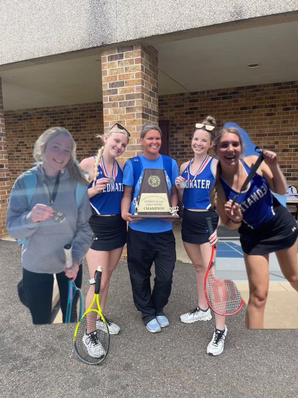 LayneCoach's tweet photo. Congratulations @RedwaterA Tennis. Drew and Cooper District Champion Mixed, Abi and Macie runner up will all go to regionals. Girls team is District Champions!! https://t.co/fg9EcBFY1X