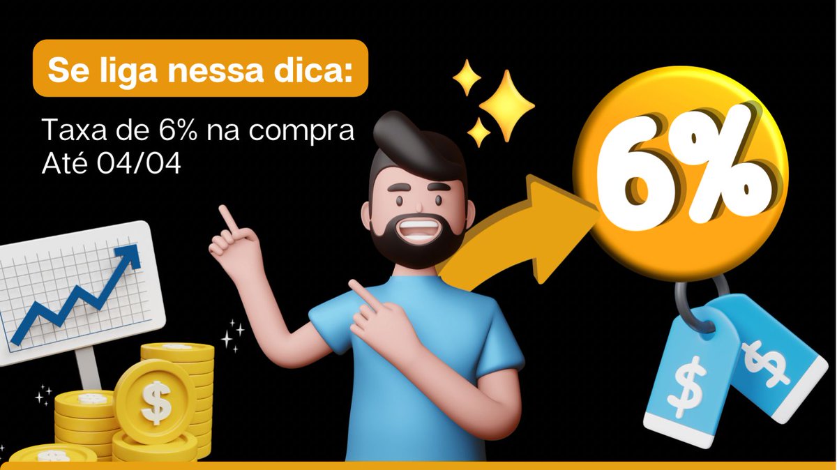 WoodCoin3's tweet photo. PROMO relâmpago, taxa de 6% na compra até dias 04/03🤯🚀 https://t.co/L1MlHLZiES