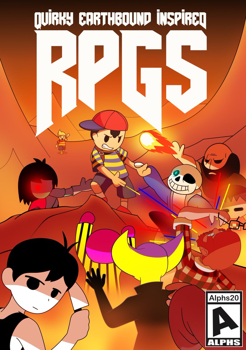 Alphs20's tweet photo. bunch of quirky earthbound inspired RPGs i guess https://t.co/I16LSVkOuk