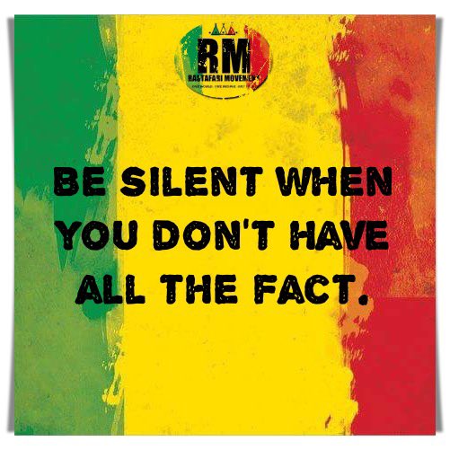 RastafariM's tweet photo. Be silent when you don’t have all the fact. https://t.co/J4tUEdY8KS