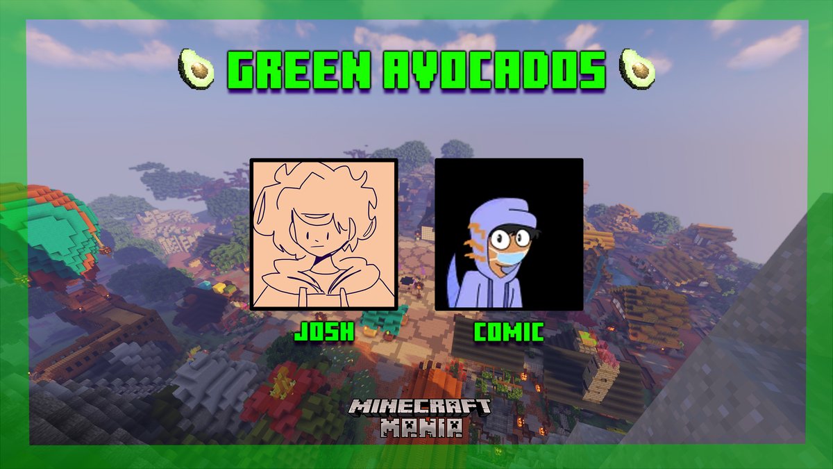 ManiaMC_'s tweet photo. 🥑 Announcing Team Green Avocados!🥑

@ItsJoshAnimates and Comic

Catch them in MC Mania soon! https://t.co/kFi9iAJV1k