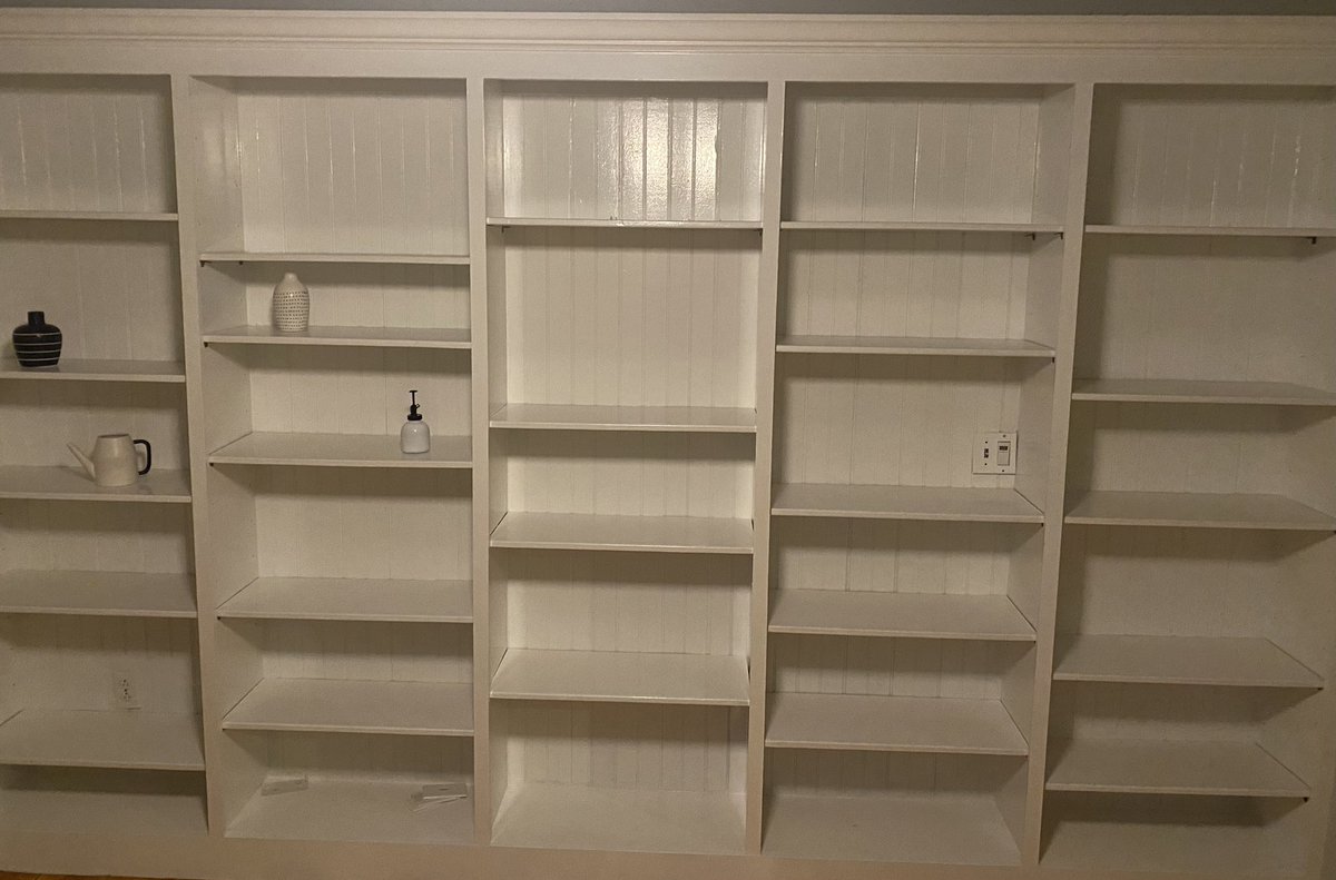 mikemck401's tweet photo. @sarahccaldwell @SorryDontClaire I get it I moved from 2 bookshelves to this I got no shot of filling these. https://t.co/txzlRLofEx