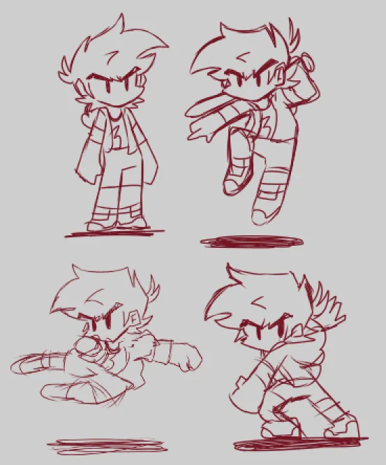 daily roach art will resume tomorrow 🪳👍

while you wait, here's some doodles of my ocs i did days ago: 