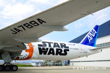 Final flight for All Nippon Airways' Boeing 777 in Star Wars BB-8 