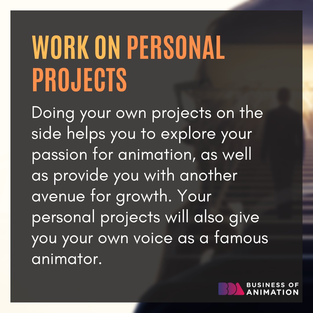 animationbiz's tweet image. 1. Develop your skills
2. Utilize social media
3. Be open-minded
4. Work on personal projects

#FreelanceAnimationSuccessTips #SuccessTipsforAnimators #AnimatorsSuccessStory #FamousAnimatorsAdvices #Animation #AnimationArt #BusinessofAnimation #BusinessForAnimator