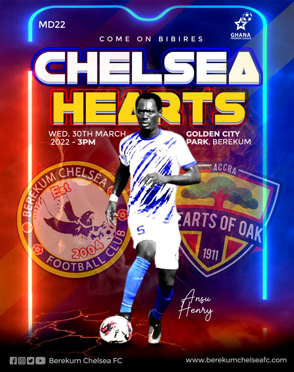 y8pty's tweet photo. โก ๐๐ผ๐๐พ๐๐ฟ๐ผ๐ โก
๐ | Accra Hearts of Oak
๐ | 30/03/22
๐๏ธ | Golden City Park
๐ | Berekum
โฐ | 15:00 GMT
๐ | GPL / Round 2
๐บ | StarTimes
| #chelseaHearts
#GPLwk22 | #Bibiries https://t.co/KyvqiMbdTr