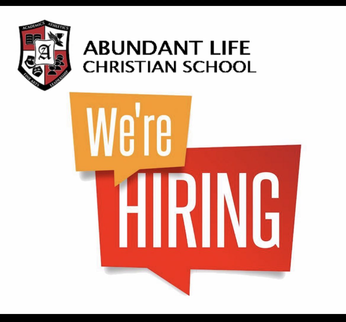 Pastor_Cindy's tweet photo. Abundant Life Christian School in LaMarque is hiring. 409-935-8773. abundantlifechristianschool@alcc.org https://t.co/HNLWcfqy8h