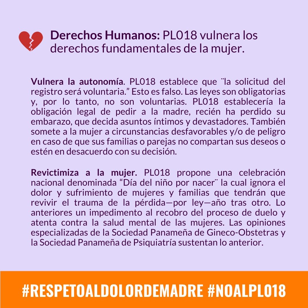 LiliaMendozaPty's tweet photo. “…el doctor me dice su bebé está muerto, dejándome sola sin explicarme...Quedé perdida emocionalmente.” Testimonio de una madre. PL018 obliga al mismo personal hospitalario sugerir “el trámite.” Por ellas #RespetoAlDolorDeLaMadre #NoAlPL018 @JDVasquezGut @crispianoadames https://t.co/sva7riaAZD
