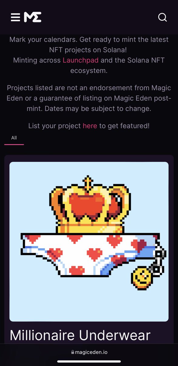 bit_booze's tweet photo. So @MagicEden didn’t add us to their drop calendar… it’s a new programmatic feature so they said it could be buggy as it’s “still being built.”
But don’t worry. Millionaire Underwear made it on the list in case anyone was wondering… LOL 💩
#bitbooze will be on ME after mint! https://t.co/ZAt5DL60T4