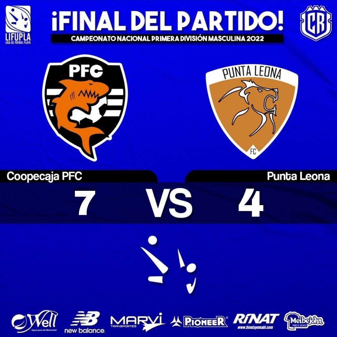 ¡FINAL DEL PARTIDO! 🔥🔥🔥

Coopecaja PFC 7-4 Punta Leona

#PrensaLifupla #LigadeFutbolPlaya #BeachSoccer