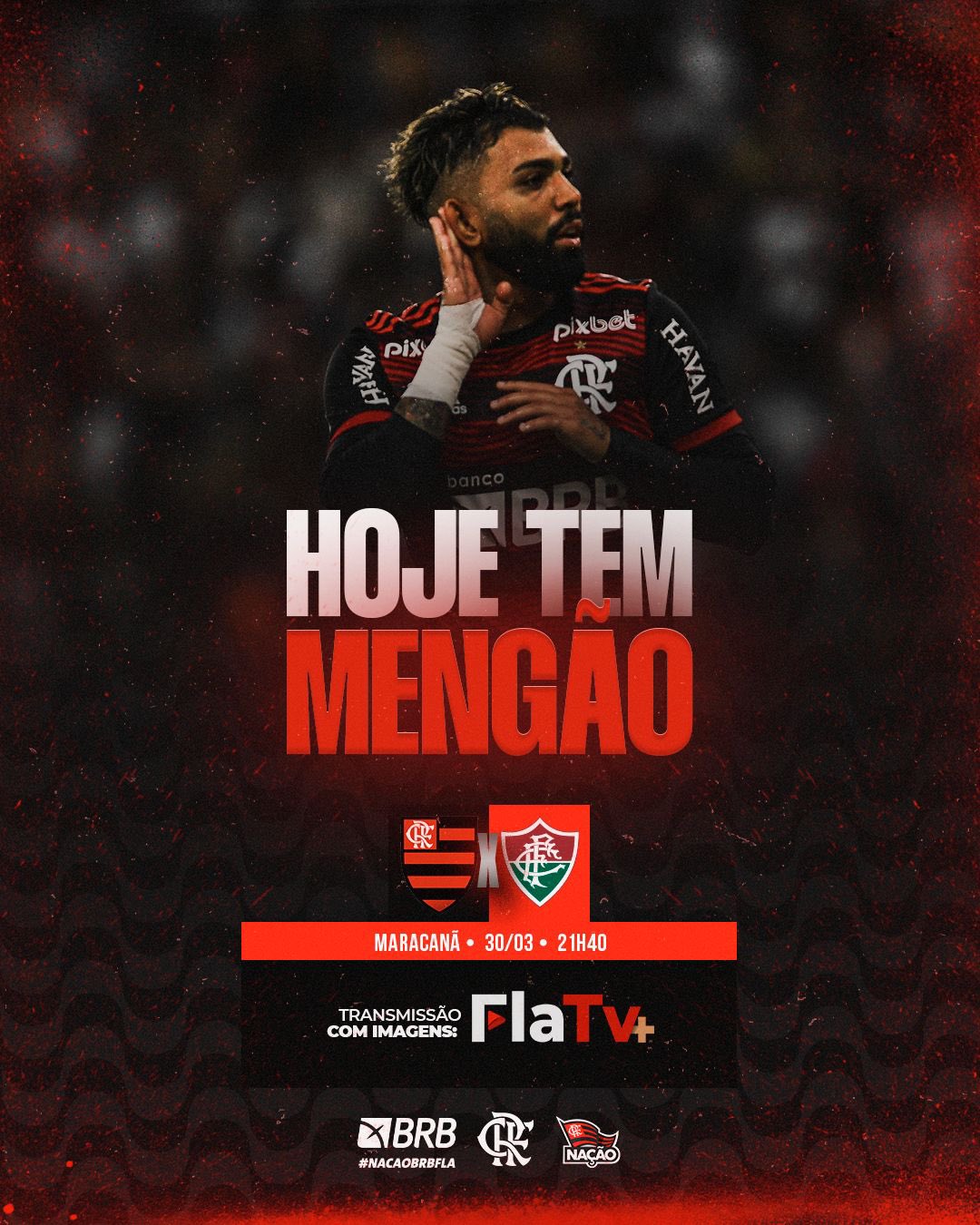 Flamengo on X: É amanhã, Nação! O MENGÃO enfrenta o Fluminense, às 18h, no  Maracanã, no jogo de volta da final do @cariocao! Acompanhe a partida ao  vivo e com imagens na