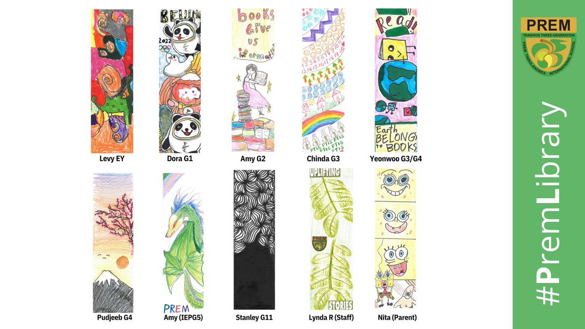 PTISschool's tweet photo. We are so excited to announce the winners of our bookmark competition! Thank you to everyone who took part in designing bookmarks and to our community for voting for your favourite ones! 

https://t.co/OfIx0VbTeX

#PremInternationalSchool #PremLibrary https://t.co/NKWp6AIjBF