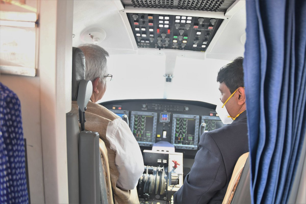 shekhar_mande's tweet photo. At Wings 2022 CSIR-NAL, #Bengaluru exhibited full scale model of Saras MK2- 19 seater aircraft with many unique features.  Its modularity makes it versatile as passenger aircraft/air ambulance/cargo. Pressurized cabin allows to fly at 25k feet making many airports accessible https://t.co/oi9Ao9bFMA
