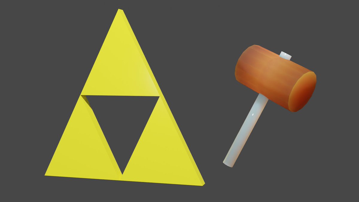 Metallican39's tweet photo. It ain't pro status, but it's mine.
Therefore, I am proud of it. Continuing to toy around with @Blender and remember some of the info @andrewpprice has mentioned in past videos. Thanks, Mr. Guru.
#Blender3D #Zelda #Triforce #4thHashtag #MagicHammer #JustHavinFun #3D #Sweet https://t.co/jKOLkLf5N7