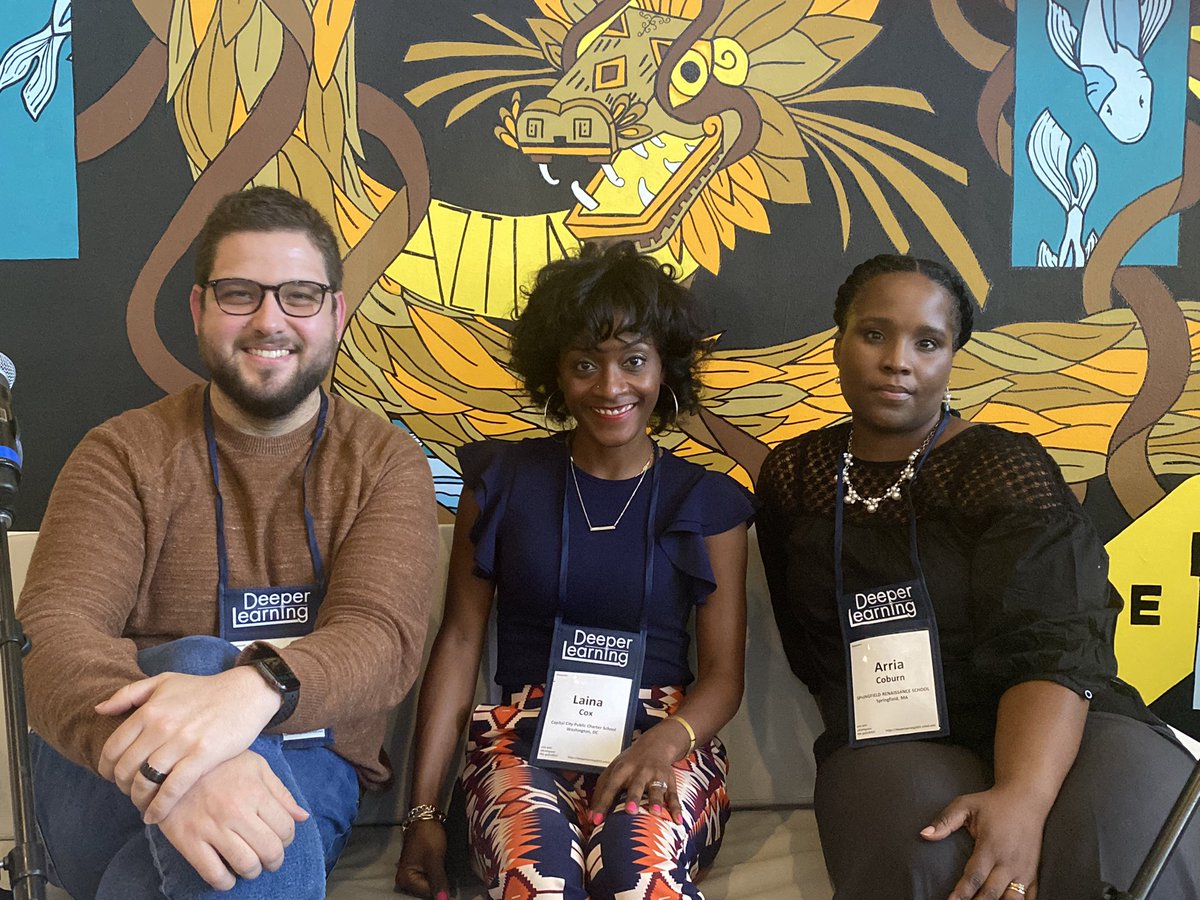 Wouldn’t wanna share a mic with anyone else in the world more than with @MrsPrincipalCox and <a href="/ArriaCoburn/">Dr. Arria Coburn</a> - two of the most exceptional people and school leaders…ever. A huge shoutout to <a href="/RonBergerEL/">Ron Berger</a> for fostering a space to share our voices. #deeperlearning