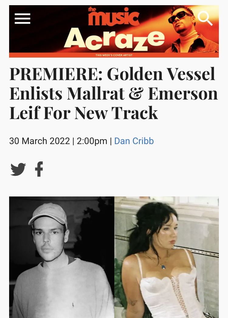 Mammal Sounds (@mammal_sounds) on Twitter photo .<a href="/goldenvesselau/">maxwell byrne</a> is premiering a brand new single today via <a href="/TheMusicComAu/">theMusic.com.au</a>, it's called 'pockets full of rocks', it features <a href="/lilmallrat/">Mallrat</a> & <a href="/emersonleiff/">Emerson Leif</a>, and we think you're going to love it 💛🎶
themusic.com.au/features/golde… .<a href="/goldenvesselau/">maxwell byrne</a> is premiering a brand new single today via <a href="/TheMusicComAu/">theMusic.com.au</a>, it's called 'pockets full of rocks', it features <a href="/lilmallrat/">Mallrat</a> & <a href="/emersonleiff/">Emerson Leif</a>, and we think you're going to love it 💛🎶
themusic.com.au/features/golde…