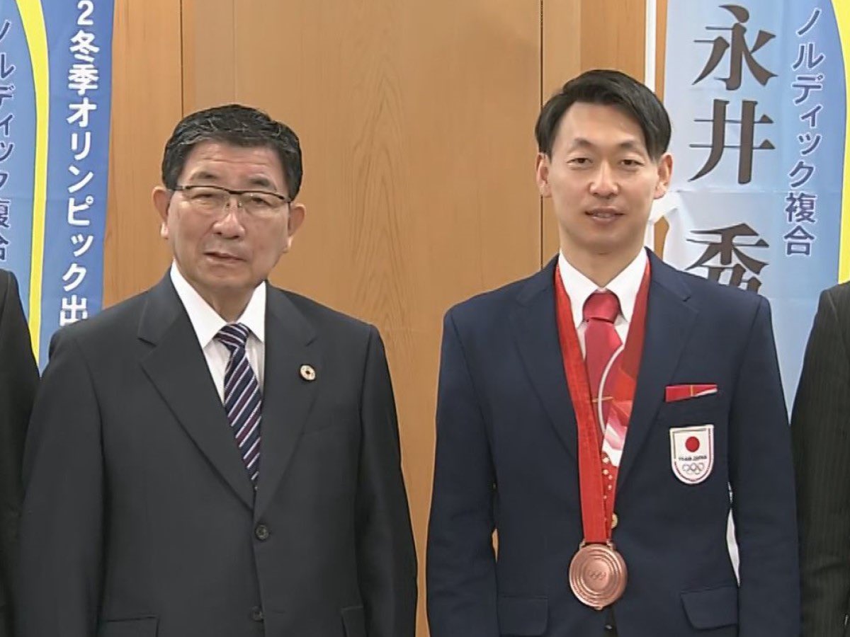 東海テレビニュースone ニュースone 岐阜 最後の五輪で 本当にしあわせな競技人生だった 北京五輪 スキー ノルディック 複合団体で 銅メダル獲得の 永井秀昭 選手 所属企業がある岐阜県から 清流の国ぎふ栄誉賞 が贈られました 岐阜日野