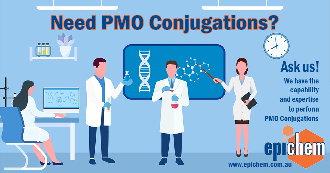 epichem's tweet photo. Epichem offers 𝐏𝐌𝐎 𝐂𝐨𝐧𝐣𝐮𝐠𝐚𝐭𝐢𝐨𝐧𝐬
 
Did you know Epichem is experienced in working with PMO’s and offers custom synthesis services for the preparation of PMO conjugates?

Please contact us with your PMO conjugation needs.

#customsynthesis #conjugation https://t.co/n1QEwieGRY