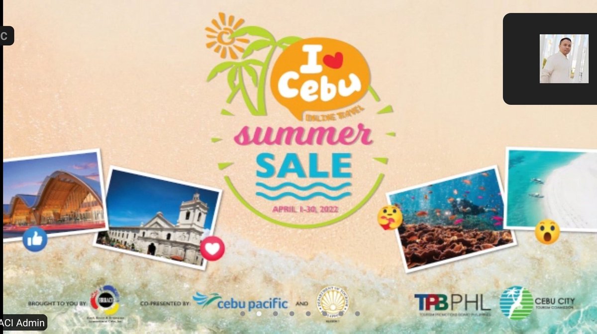 diyarista's tweet photo. NOW: Hotel, Resort and Restaurant Association of Cebu Pres. Alfred Reyes officially launches #ILoveCebu2022, the second year of #ILoveCebu online summer sale campaign offering deals on accommodations and dining from April 1 to 30. #VisitCebu .@inquirerdotnet .@InquirerBiz https://t.co/9I4JEFdl2p