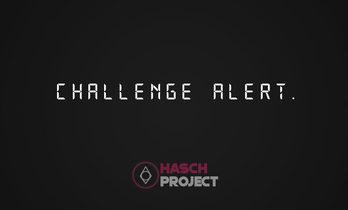 HASCHPROJECT's tweet photo. HASCH CHALLENGE ALERT. 
Details on discord. 
You have 72 hours.
See you there. 
👁️ https://t.co/djaMa4qkHU